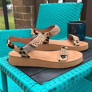 Madewell Size 8 Leopard Velcro Sandals